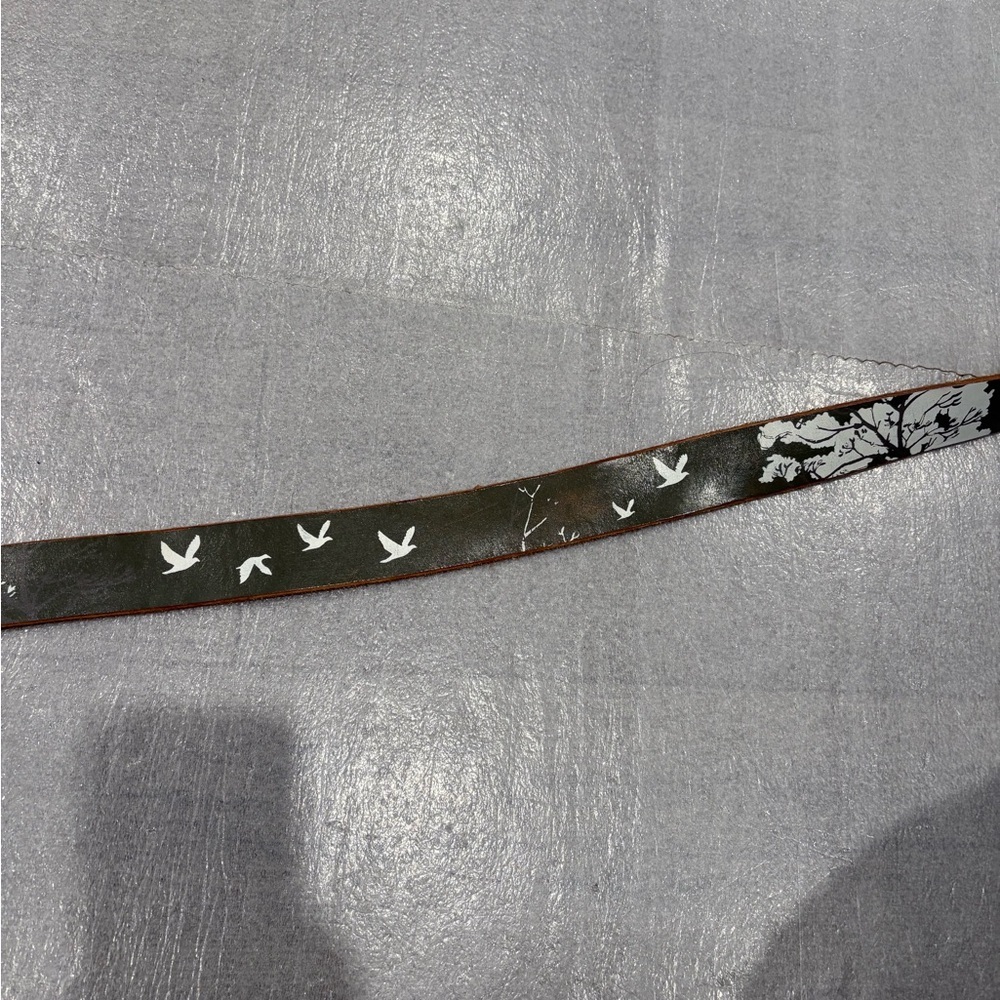 [M-Max40”]Catalyst Bird Patterned Green Snap Belt No Buckle goose